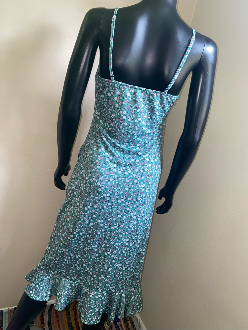 Liberty Love Teal Ruched Floral Maxi Dress - Picture 7 of 12